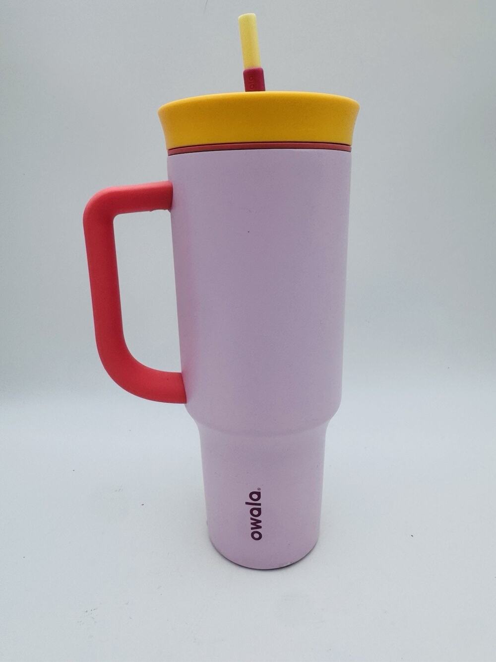 Owala 40 oz Tumbler with Handle & Straw Pink Yellow Red